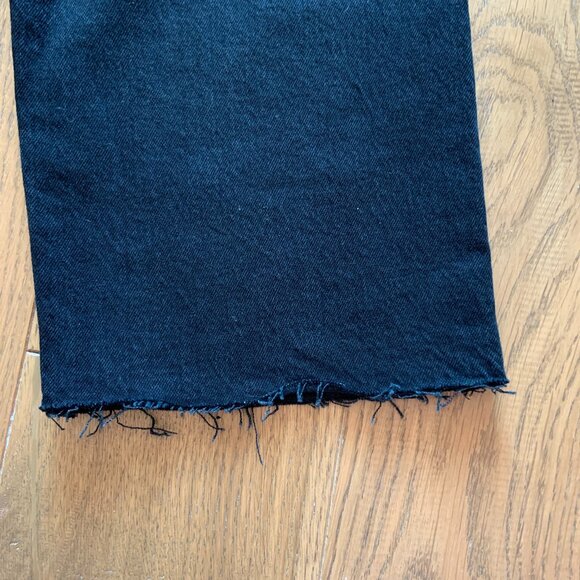 Levis Ribcage Straight Leg Embelliished Bejewelled High Rise Black Jeans Size 28 - Picture 5 of 15